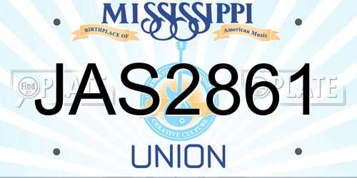 JAS2861 Mississippi License Plate