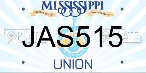JAS515 Mississippi License Plate