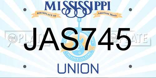 JAS745 Mississippi License Plate