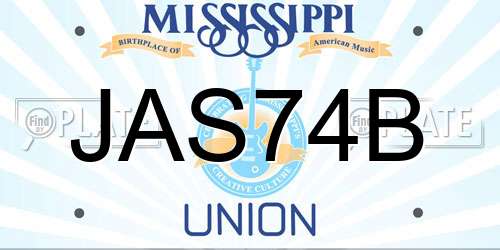 JAS74B Mississippi License Plate