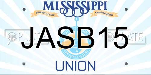 JASB15 Mississippi License Plate