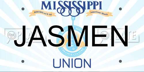 JASMEN Mississippi License Plate