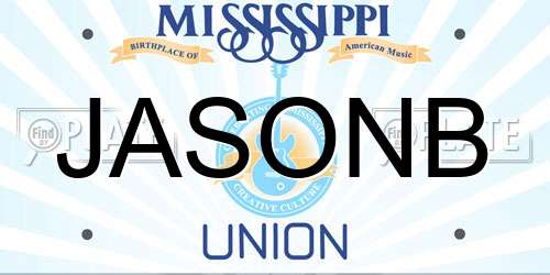 JASONB Mississippi License Plate