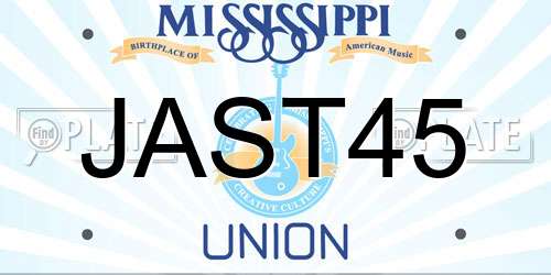 JAST45 Mississippi License Plate