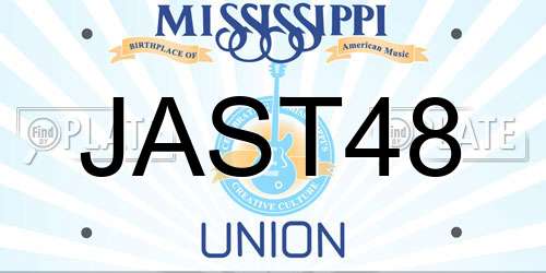 JAST48 Mississippi License Plate