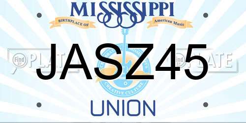 JASZ45 Mississippi License Plate