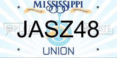JASZ48 Mississippi License Plate