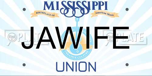 JAWIFE Mississippi License Plate