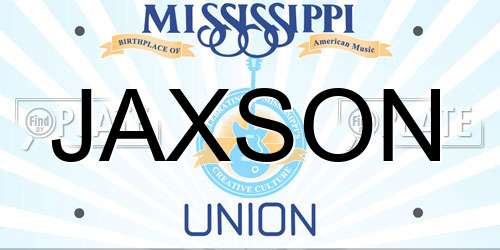 JAXSON Mississippi License Plate