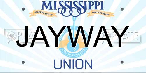 JAYWAY Mississippi License Plate