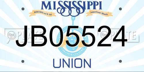 JB05524 Mississippi License Plate