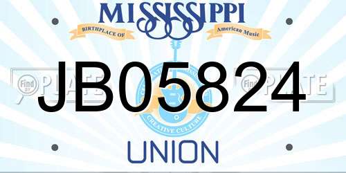 JB05824 Mississippi License Plate