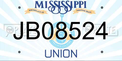 JB08524 Mississippi License Plate
