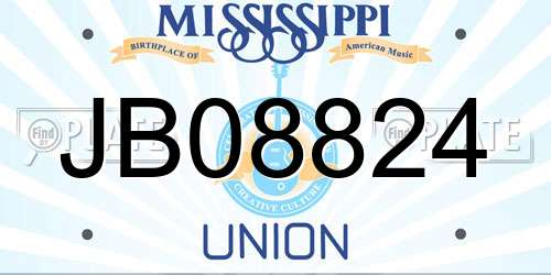JB08824 Mississippi License Plate