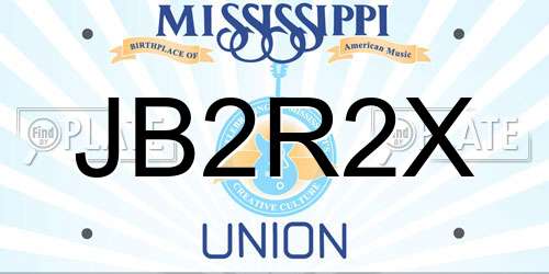 JB2R2X Mississippi License Plate