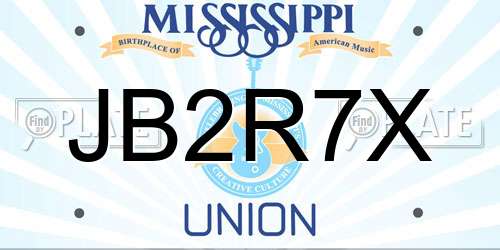JB2R7X Mississippi License Plate