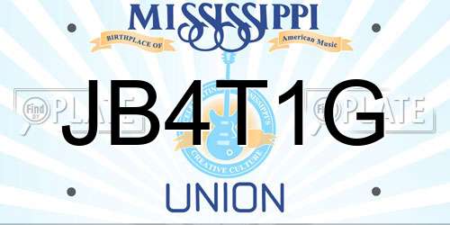 JB4T1G Mississippi License Plate