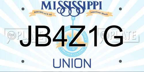 JB4Z1G Mississippi License Plate