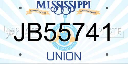 JB55741 Mississippi License Plate