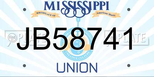 JB58741 Mississippi License Plate