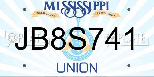 JB8S741 Mississippi License Plate