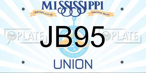 JB95 Mississippi License Plate