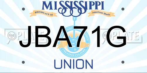 JBA71G Mississippi License Plate