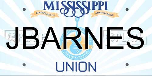 JBARNES Mississippi License Plate