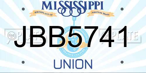 JBB5741 Mississippi License Plate