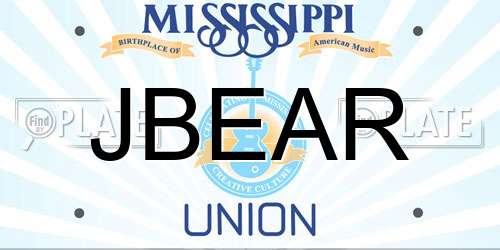 JBEAR Mississippi License Plate