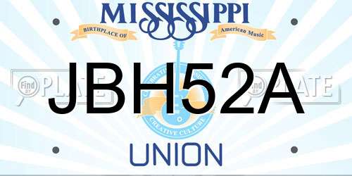 JBH52A Mississippi License Plate