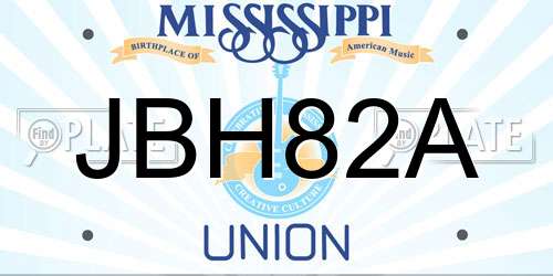 JBH82A Mississippi License Plate