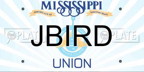 JBIRD Mississippi License Plate
