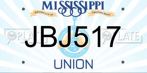 JBJ517 Mississippi License Plate
