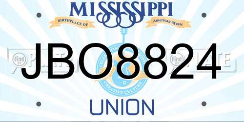 JBO8824 Mississippi License Plate