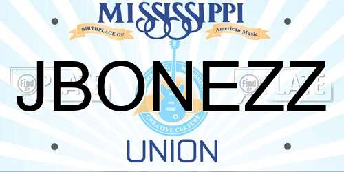 JBONEZZ Mississippi License Plate