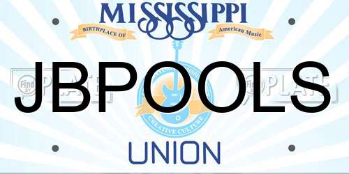 JBPOOLS Mississippi License Plate