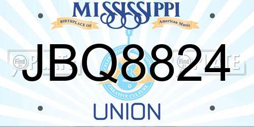 JBQ8824 Mississippi License Plate