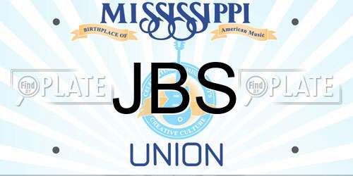 JBS Mississippi License Plate