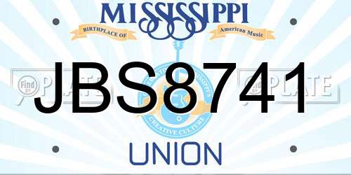 JBS8741 Mississippi License Plate