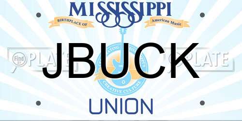 JBUCK Mississippi License Plate