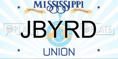JBYRD Mississippi License Plate