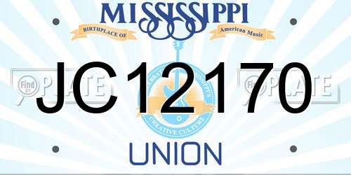 JC12170 Mississippi License Plate