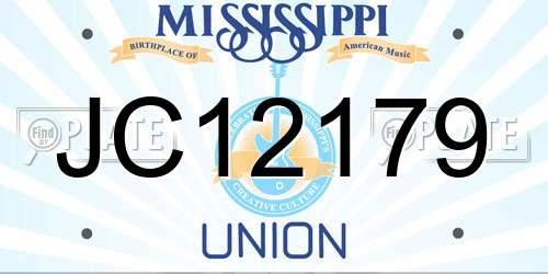 JC12179 Mississippi License Plate