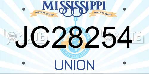 JC28254 Mississippi License Plate