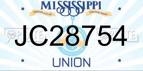 JC28754 Mississippi License Plate