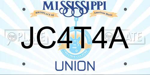 JC4T4A Mississippi License Plate