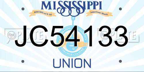 JC54133 Mississippi License Plate