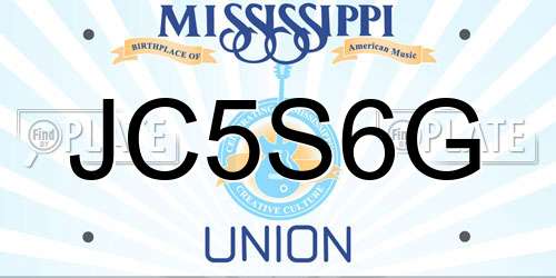 JC5S6G Mississippi License Plate