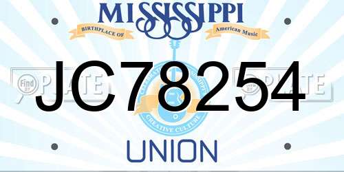 JC78254 Mississippi License Plate